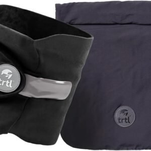 trtl Travel and Airplane Pillow - Real Sleeping Experience on Long Flights - Neck and Shoulder Support - Super-Soft, Lightweight, Easy-to-Carry, and Machine-Washable Flight Pillow - Black