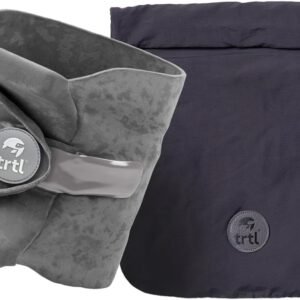 trtl Travel and Airplane Pillow - Real Sleeping Experience on Long Flights - Neck and Shoulder Support - Super-Soft, Lightweight, Easy-to-Carry, and Machine-Washable Flight Pillow - Grey