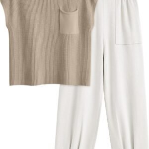 LILLUSORY 2 Piece Knit Sets For Women Trendy Sweatsuit Sets