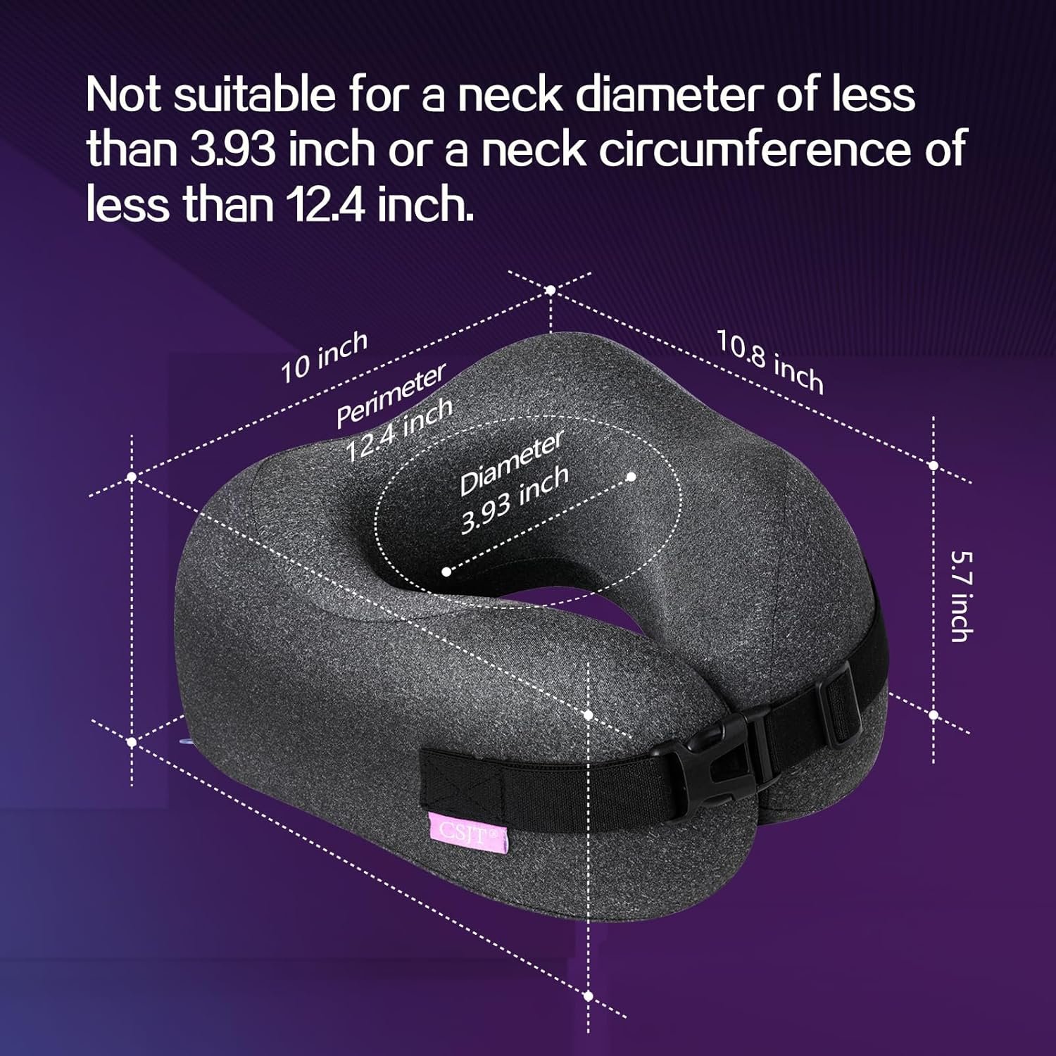 Travel Pillow Vac Compressed Memory Foam Neck Pillow Airplane,Comfortable,Neck Support,Machine Washable,Airplanes Travel Essentials Accessories for Office,Flight,Cars Breaks Sleeping(Black) - Image 3