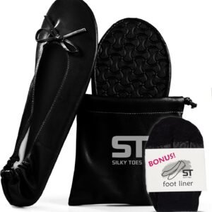 Silky Toes Foldable Flats for Women Purse Ballet Shoes Ballerina Slippers